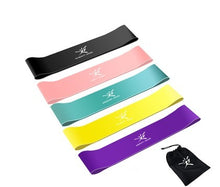 Load image into Gallery viewer, compact fitness resistance bands with carry pouch for yoga pilates