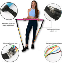 Load image into Gallery viewer, home fitness yoga pilates bar and band set for exercise and toning