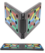 Load image into Gallery viewer, Push-up board with colour-coded positions for chest, shoulders, triceps and back