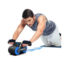 Load image into Gallery viewer, double wheel automatic rebound abdominal exerciser for core training

