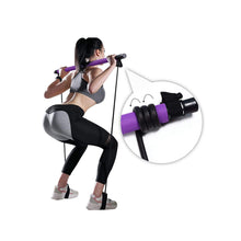 Load image into Gallery viewer, portable yoga pilates fitness bar and resistance bands set for workouts
