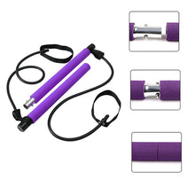 Load image into Gallery viewer, yoga pilates fitness bar with resistance bands for home and gym
